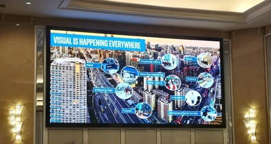 Installed LED display in a ballroom